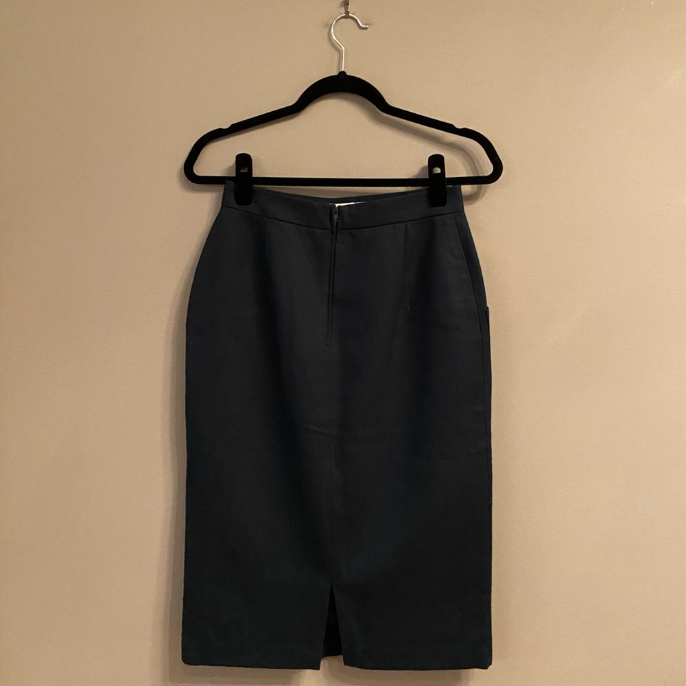 Vintage Pandolfi Green Wool Skirt, EU Size 42 - Picture 4 of 16